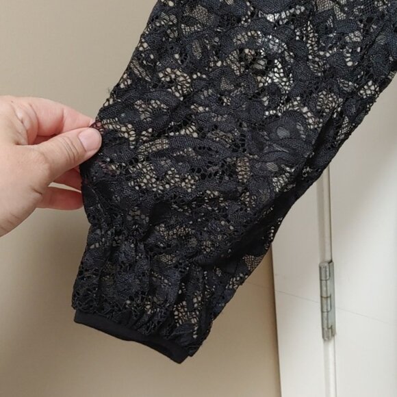 TORRID plus size 2 Super soft knit babydoll peasant lace top blouse black - Picture 5 of 9